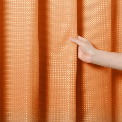 Shower Curtain 72 inches Long 6FT for Bathroom 1 Panel Orange | Ombre Waffle, Shower Curtains with Hook, Water Repellent, Boho Farmhouse, Simple Modern Bath Decor, 72x72