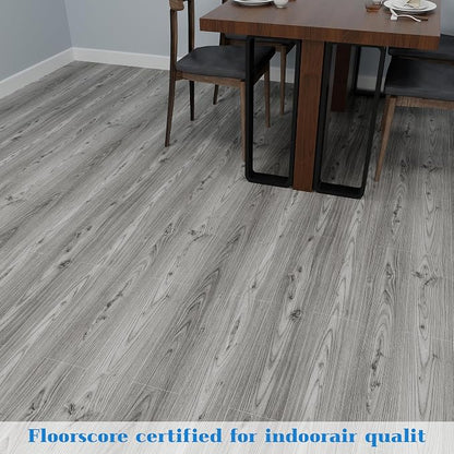Lareko Peel and Stick Floor Tile, Waterproof Vinyl Plank Flooring | 36-Pack 54 Sq.Ft, Self-Adhesive Laminate Vinyl Tiles,Realistic Wood Grain for DIY Bathroom, Laundry Room & Rental Upgrades