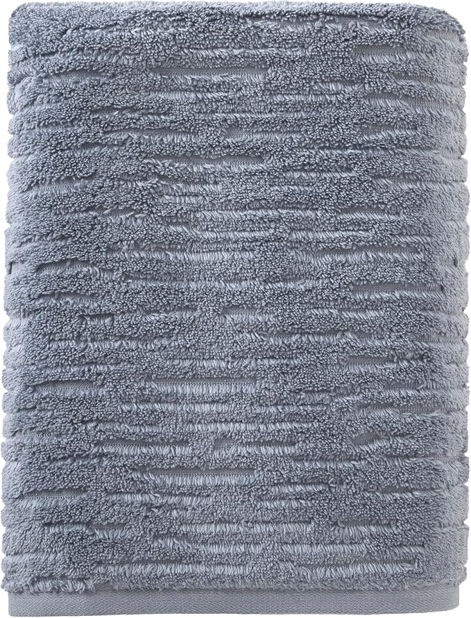 SKL Home CloudSoft Bath Towel, 100% Cotton Luxury, Smoke Blue | Premium spa-level quality. 600 GSM weight. Ultra plush & absorbent.