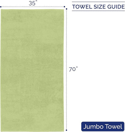 Elegant Comfort Premium Turkish Cotton 1 Piece Jumbo Bath Towel - 35 x 70 inch, Luxurious Hotel Spa Quality 100% Turkish Cotton Large Bath Towel - Highly Absorbent - Soft Bathroom Towel, Sage