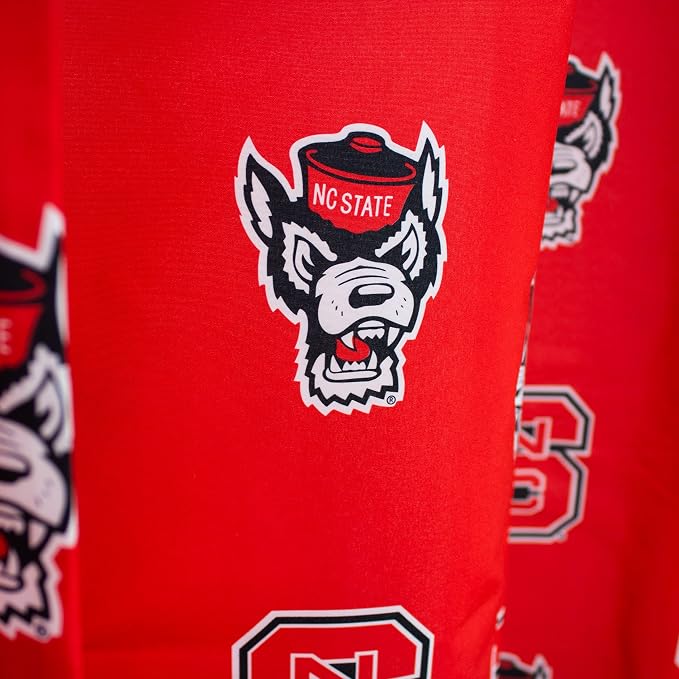 Everything Comfy North Carolina State Wolfpack Bright and Colorful Shower Curtain Cover, 70" x 72"
