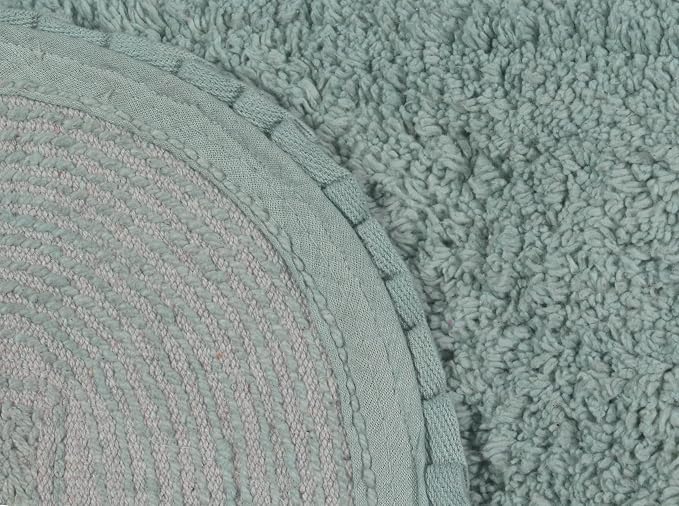 Home Weavers Radiant Collection 100% Cotton Bathroom Rugs Set, Washable Rug, Soft Cotton Extra Soft and Absorbent Bath Rug, Kitchen Mat, Bath Mat Set, Bath Floor Mat Non Slip, 20"x20" Contour, Blue