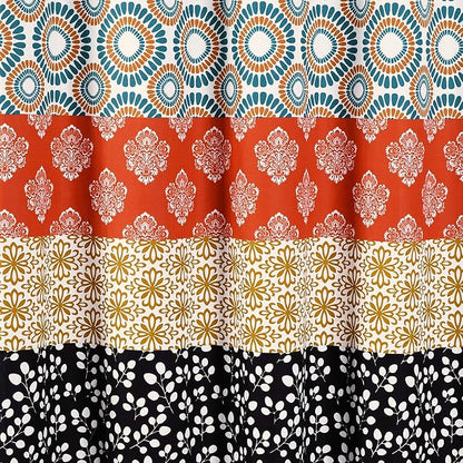 Lush Decor Shower Curtain, Turquoise & Orange | Bohemian Stripe | 72"W x 72"L | Pack of 6