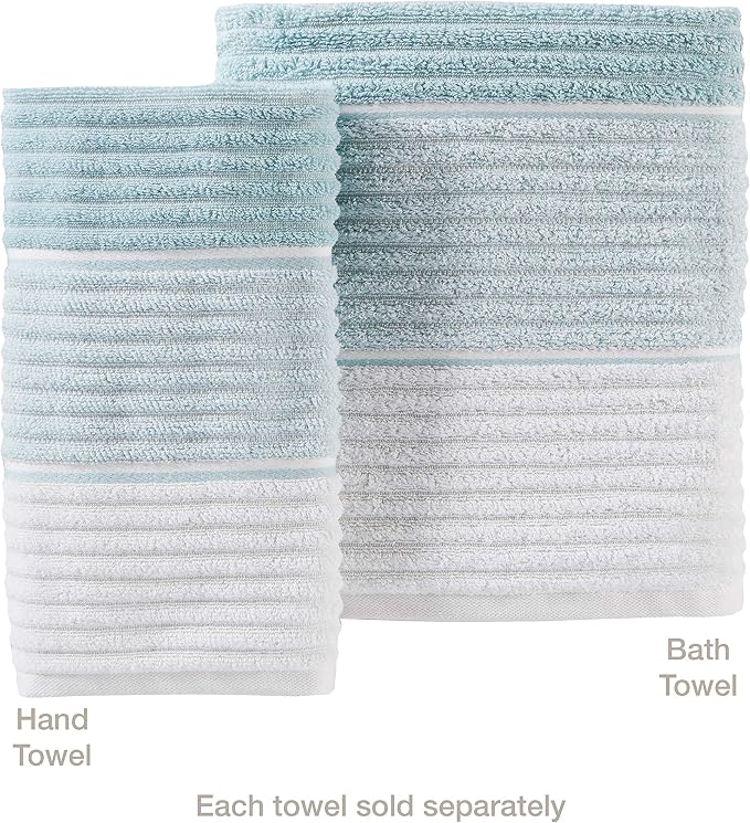 SKL Home Planet Ombre Bath Towel, 100% Turkish Cotton, Aqua | 600 GSM weight. Spa-level quality. Soft & absorbent textured jacquard.