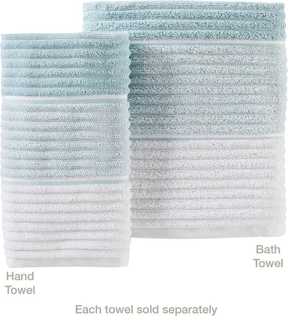 SKL Home Planet Ombre Bath Towel, 100% Turkish Cotton, Aqua | 600 GSM weight. Spa-level quality. Soft & absorbent textured jacquard.