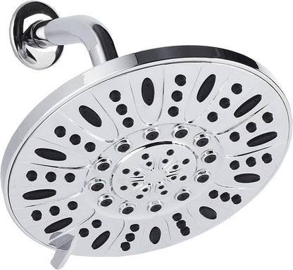 AquaDance High Pressure 6-Setting, 7" Rainfall Shower Head – Tested to Meet US Quality Standards, Angle-Adjustable, with Tool-Free Installation – Chrome Finish | Angle Adjustable with Extra-wide Flow Coverage & High Precision Anti-clog Nozzles. Tool-Fr...