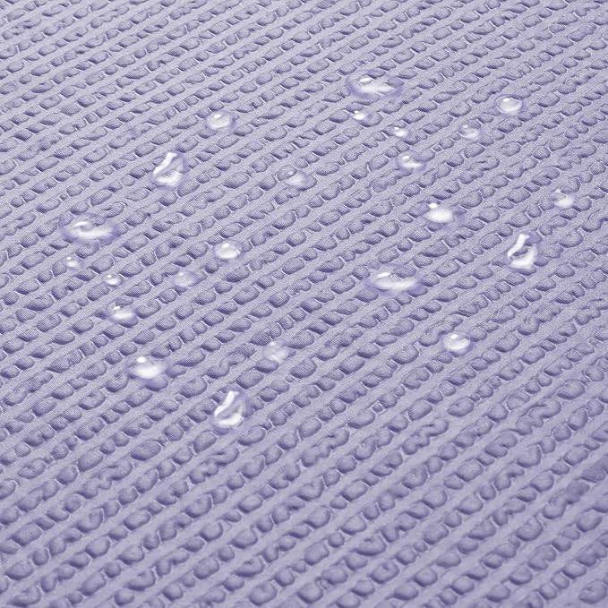 OVZME Extra Long Lavender Shower Curtain 72 x 96 Inch, 3D Embossed Texture Fabric Bathroom Shower Curtain, Large Hotel Bath Curtain with 12 Holes, Washable Cloth Shower Curtains