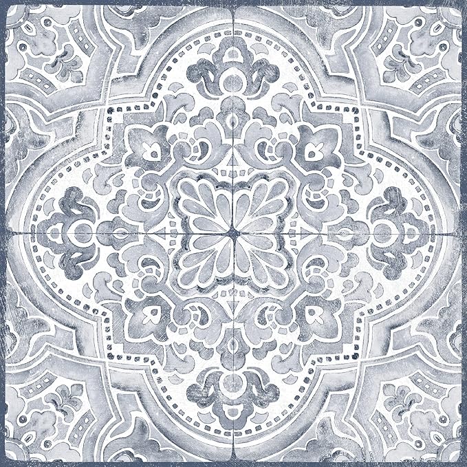 FloorPops Hastings Peel & Stick Floor Tiles, Blue