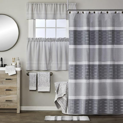 SKL Home Distressed Leaves Han Towel Set-2pc, 100% Turkish Cotton, Gray | 600 GSM weight. Spa-level quality. Soft & absorbent, reversible jacquard. For the bathroom, kitchen, bar or any sink space.