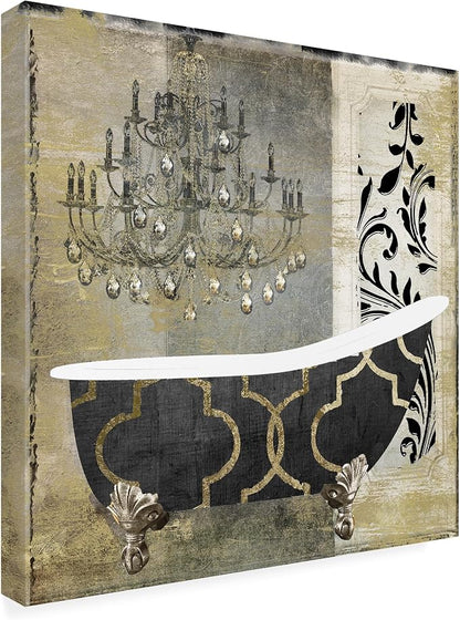 Wrapped Canvas Wall Art - Color Bakery 'Paris Bath II' Wall Art for Living Room, Bedroom, or Office Décor - 24x24