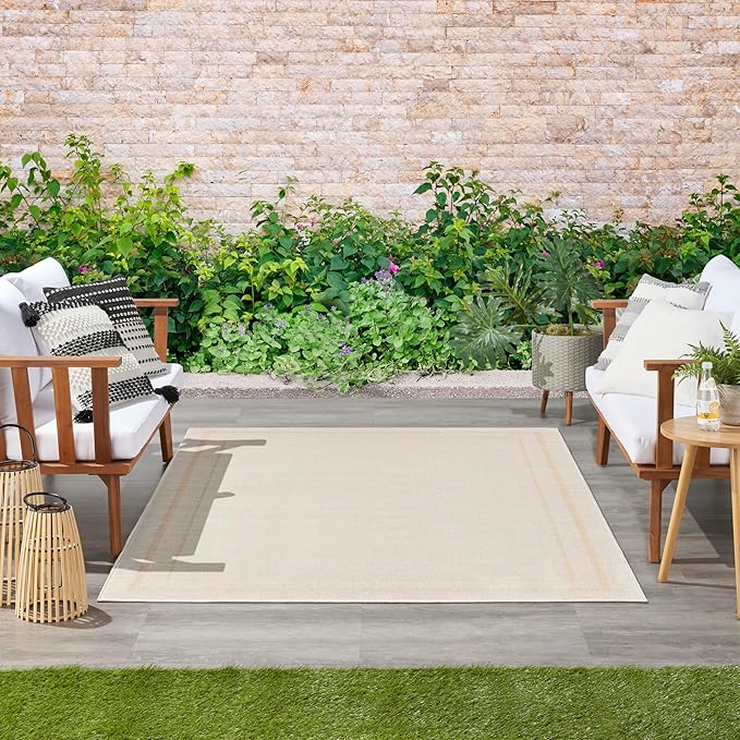 Nourison Home Nourison Essentials Ivory Gold 4' x 6' Area Rug - Easy Clean, Non Shedding, Bed Room, Living Room, Dining Room, Kitchen (4' x 6')