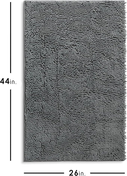 Hearth & Harbor Bathroom Rugs, Chenille Bath Mat - Machine Washable Bath Mats for Bathroom Non-Slip Backing Rubber, Quick Dry Bathroom Mat