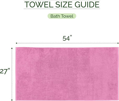 Elegant Comfort 100% Turkish Cotton Corduroy Ribbed Luxury Soft 2 Pack Bath Towels 27 x 54 Inch - Ultra Plush, Absorbent, Quick Dry, Hotel Spa Quality Towels for Bathroom Essentials, Light Pink