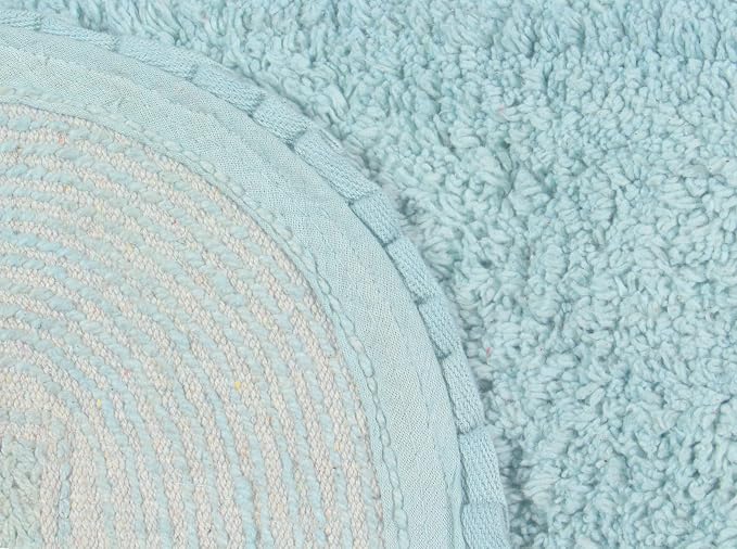 Home Weavers Radiant Collection 100% Cotton Bathroom Rugs Set, Bathroom Décor, Washable Rug, Extra Soft and Absorbent Bath Rug, Kitchen Mat, Bath Mat Set, Bath Floor Mat Non Slip, 22" Round, Sky Blue