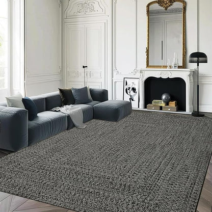 Printed Washable Rugs 3x5 Rug for Entrance Modern Small Kitchen Rug Low Pile Non Slip Soft Throw Rugs Bedroom Rug Farmhouse Stain Resistant Carpet for Office Nursery 3'x5' Grey/Brown