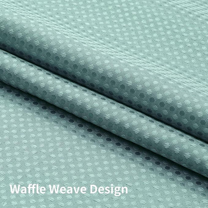 Colorful Star No Hook Shower Curtain with Snap in Fabric Liner, Waffle Weave Heavy Duty Thick Shower Curtains with Mesh Top Window, Hotel Style Waterproof Bathroom Curtain Set, 72 x 75 Inch, Teal