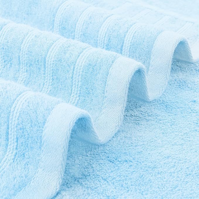 Avalon Towels Bath Towels Set of 4, Size 30 x 60 Inches - 60% Cotton, 40% Viscose Made from Bamboo, Soft and Absorbent, Thin and Quick Drying, Lightweight, Perfect for Daily Use