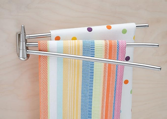 Better Houseware 2490 Wall-Mounted 3-Arm Stainless-Steel Towel Bar