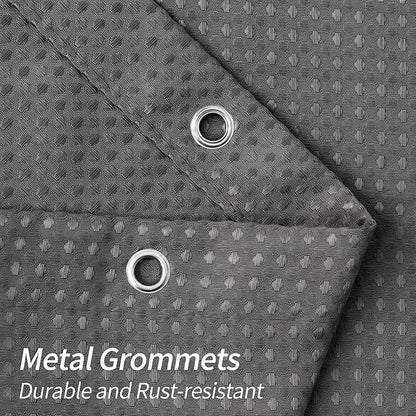 MitoVilla Extra Long Shower Curtain 72 x 84, Grey 84 inch XL Waffle Fabric Shower Curtains for Modern Luxury Bathroom Decor, Waffle Weave Textured Weighted Shower Curtain 84 inch, Charcoal Grey
