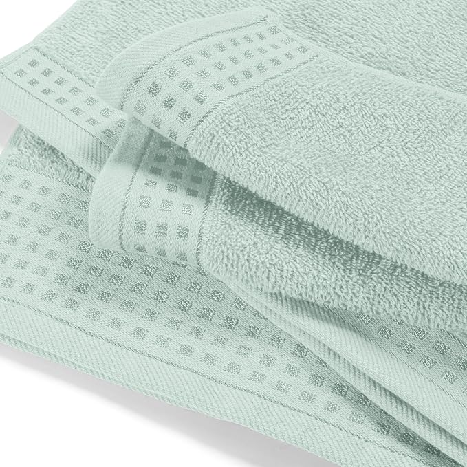 GLAMBURG Ultra Soft 4 Pack Oversized Bath Towel Set 27x54 inches, 100% Cotton Bath Towels, Highly Absorbant Compact Quickdry & Lightweight Towel, Ideal for Gym Travel Camp Pool - Sea Green
