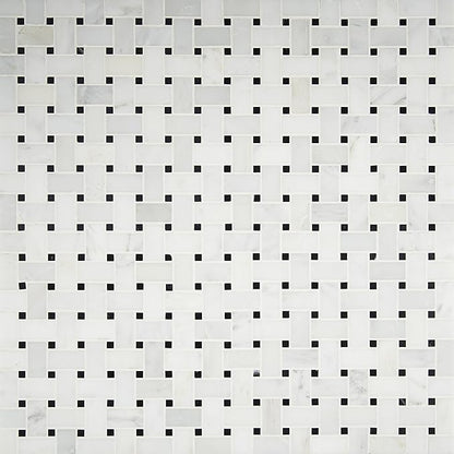 MSI Arabescato Carrara 12 in. x 12 in. Honed Marble Basketweave Tile – Kitchen Backsplash, Bathroom, Accent Wall, Shower, Mesh-Mounted Mosaic