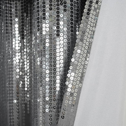 Lush Decor Night Sky Window Curtain Panel, Single 42"W x 63"L Black & Gray - Sequin Backdrop Curtain - Room Darkening Curtains For Bedroom - Glam Decor
