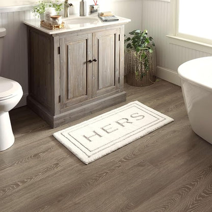 Mohawk Home Hers Casual Novelty; Solid Ivory 1' 5" X 2' Bath Mat Perfect for Bathroom