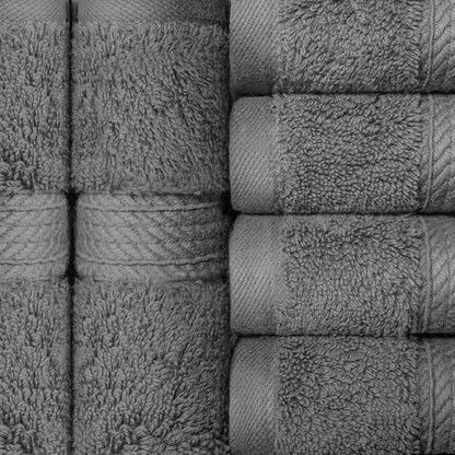Superior Egyptian Cotton Plush & Absorbent, Face Towel Set of 6, Charcoal | Quick Dry, Soft Luxury Towel Set, Bath Essentials for Bathroom, Guest Bath, Spa, 2 Piece Face, Madeline Towels