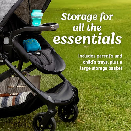 Graco Modes Element LX Travel System, 3-in-1 Modular Carseat Stroller Combo, Infant Car Seat Carrier to Toddler Stroller, Includes the SnugRide Lite LX Car Seat, Redmond