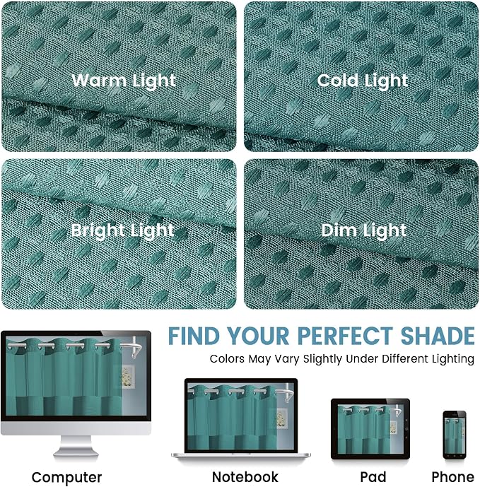 EUTXL Heavyweight Seaweed Green No Hook Shower Curtain with Snap in Liner,256GSM Waffle Weave Shower Curtains for Bathroom,71W x 74H