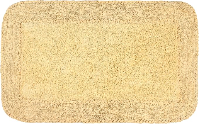 Home Weavers Radiant Collection 100% Cotton Bathroom Rugs Set, Washable Rug, Thick Extra Soft and Absorbent Bath Rug, Kitchen Mat, Bath Mat Set, Bath Floor Mat Non Slip, 24"x40" Rectangle, Yellow