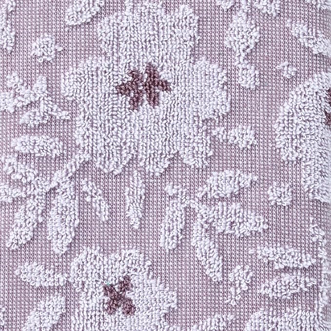 SKL Home Floral Hand Towel Set-2pc, 100% Cotton Jacquard, Lavender | Soft, absorbent & reversible. Great for use in the bathroom, kitchen, or bar & gifting.