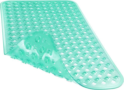 Yimobra Bathtub Mat Non Slip, Shower Mat with Strong Suction Cups & Drain Holes, 27.5"X15.5", Anti Slip Bath Tub Mat for Inside Shower, Machine Washable Fast Drying, Bathroom Essentials,Clear Green