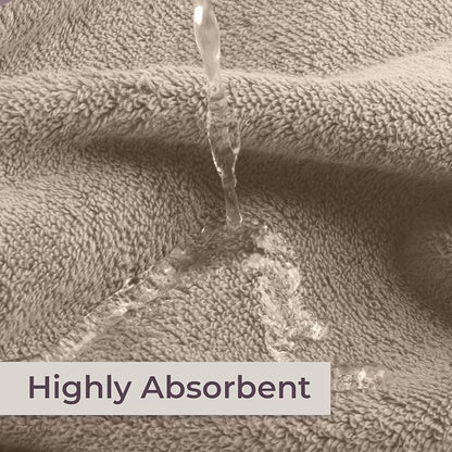 Lavish Home Bathroom Towels Set, Bathroom Essentials, Taupe, Set of 8 | Includes 2 Bath Sheets, 2 Hand Towels, 2 Wash Cloths, 2 Fingertip Sheets, Soft 575 GSM Cotton Set for Shower, Gym, Dorm, Spa