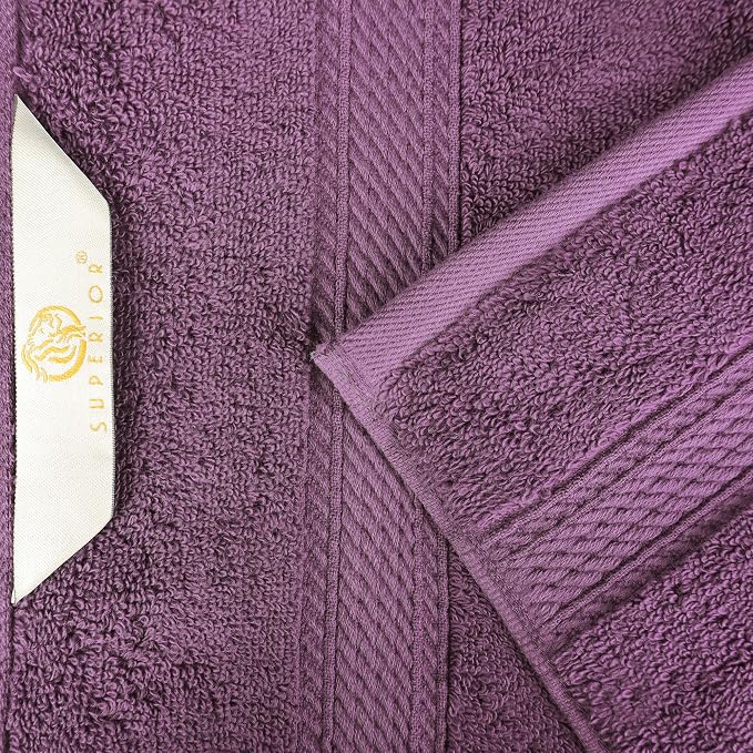 SUPERIOR Egyptian Cotton Ultra Plush & Absorbent, 8 Piece Set, Plum | Quick Dry, Soft Luxury Towel Set, Bath Essentials, Guest Bath, Spa, 2 Bath, 2 Hand, 4 Face Towels, Madeline Towels