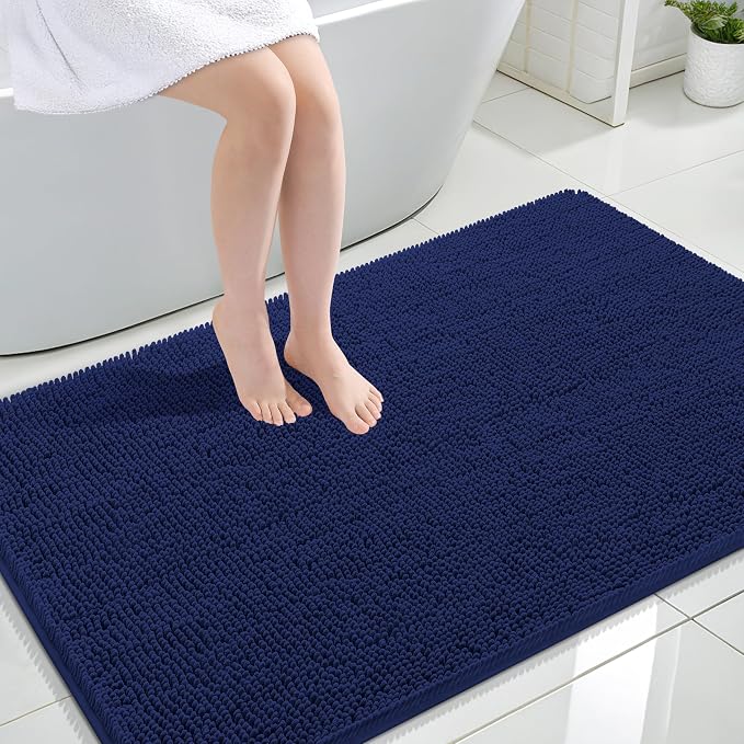 OLANLY Large Bathroom Rugs 44x32, Extra Soft Absorbent Chenille Bath Rugs | Twilight Sapphire, Quick-Drying Rubber Backing, Washable Bath Mat for Bathroom Floor, Tub and Shower, Home Decor Accessories