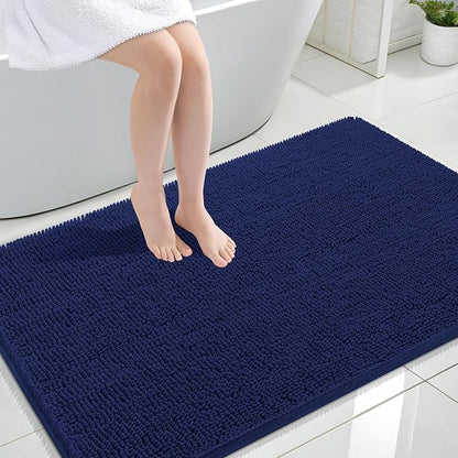 OLANLY Large Bathroom Rugs 47x32, Extra Soft Absorbent Chenille Bath Rugs | Twilight Sapphire, Quick-Drying Rubber Backing, Washable Bath Mat for Bathroom Floor, Tub and Shower, Home Decor Accessories