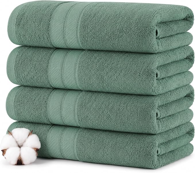 Modern Threads 4-Pack SpunLoft Bath Sheet Eucalyptus 35x66