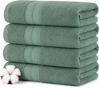 Modern Threads 4-Pack SpunLoft Bath Sheet Eucalyptus 35x66