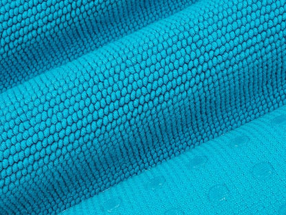 Cotton Paradise 100% Cotton Non Slip Bath Mats for Bathroom, 17x24 inch Soft Absorbent Quick Dry Machine Washable Floor Bath Mat, Aqua Blue