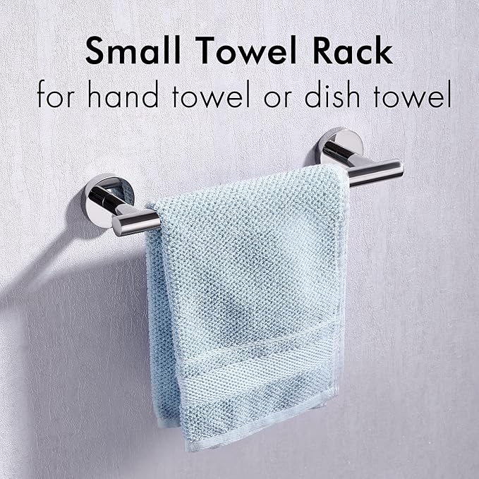 KES 9.6 Inches Hand Towel Bar Bathroom Towel Holder Kitchen Dish Cloths Hanger SUS304 Stainless Steel RUSTPROOF Wall Mount Polished Steel, Total Length 12 Inch, A2000S30