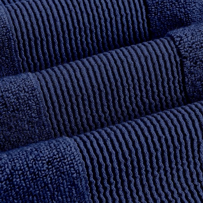 Modern Threads - Air Cloud 2-Pack 100% Zero-Twist Cotton Bath Sheet Set - Super Absorbent & Quick Dry - 500 GSM - Soft & Plush, Navy