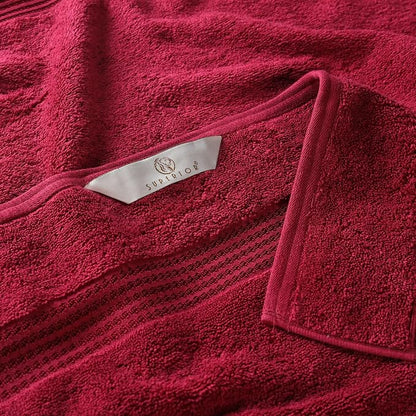 Superior Egyptian Cotton Bath Towel Set, Home Bathroom Towels, Master, Guest Bath, Decor Essentials, Quick Dry, Absorbent, Large Body Towels, Spa, Hotel, Resort, Adult, Kids, Set of 2, Burgundy