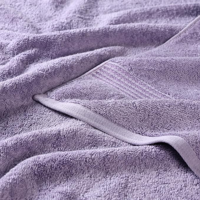 Superior Egyptian Cotton 8-Piece Towel Set, Assorted Towels for Home Bathroom, Guest Bath Decor Essentials, Includes 2 Bath, 4 Hand, 2 Face Towels/Washcloths, Quick Dry, Absorbent, Royal Purple