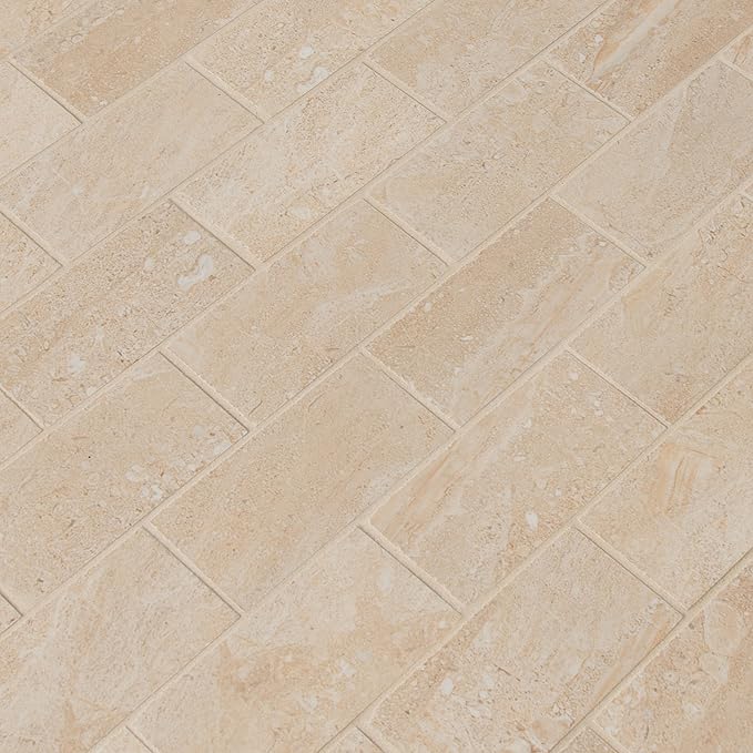 MSI Aria Oro Polished Porcelain Subway Tile for Kitchen Backsplash, Wall Tile for Bathroom, Accent Wall Tile, Shower Wall Tile, 12 in. x 12 in. Mesh-Mounted Mosaic Tile (8 sq. ft. / case)