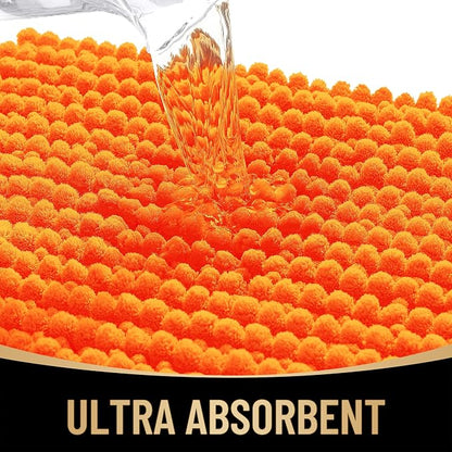 OLANLY Thick Chenille Bathroom Runner Rugs Mats 44x24, Orange | Soft Absorbent Bath Rugs, Rubber Backing, Machine Wash Dry, Bath Mats for Bathroom, Tub and Shower, Home Decor Accessories