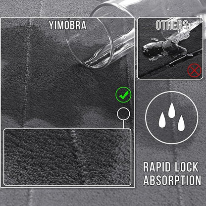 Yimobra Memory Foam Toilet Bath Mat U-Shaped, 24 X 20 Inches,Soft and Comfortable, Super Water Absorption, Non-Slip, Machine Wash and Easier to Dry for Bathroom Commode Contour Rug, Dark Gray