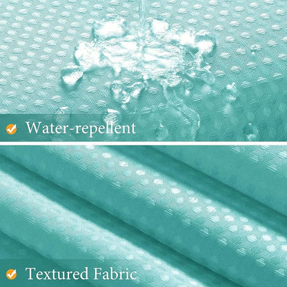 Shower Curtain 84 inches Long 7FT for Bathroom 1 Panel Aqua Blue | Ombre Waffle, Shower Curtains with Hook, Water Repellent, Boho Farmhouse, Simple Modern Bath Decor, 72x84