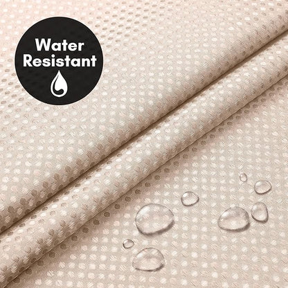 Americanflat 72x75 Hookless Waffle Pattern Shower Curtain - Water-Resistant Long Shower Curtain with Sheer Panel, Snap-in Liner, and Durable Grommets - 100% Polyester - Pink
