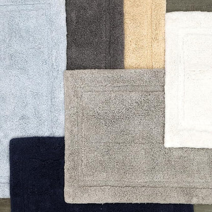 Jean Pierre New York Lydia Border 100% Cotton Bath Mat - Non-Slip Bath Rug - Gray - 27"x45"
